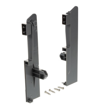 RIEX NX40, DRŹIAK ČELA VNÚTORNEJ ZÁSUVKY, 140MM, PRE 2 HRANATÉ RELINGY, SIVÁ