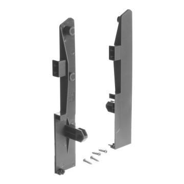 RIEX NX40, DRŹIAK ČELA VNÚTORNEJ ZÁSUVKY, 204MM, PRE 2 HRANATÉ RELINGY, SIVÁ