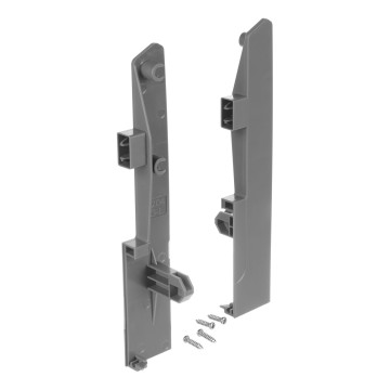 RIEX NX40, DRŹIAK ČELA VNÚTORNEJ ZÁSUVKY, 204MM, PRE 4 HRANATÉ RELINGY, SIVÁ