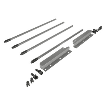 RIEX NX40, OKRÚHLY RELING 4KS + DRŽIAK CHRBTA 204MM, SIVÁ