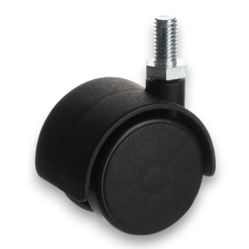 NÁBYTKOVÉ OTOČNÉ KOLIESKO STANDARD, SO SKRUTKOU M8x15, D40, H50, S BRZDOU, ČIERNE