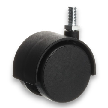  NÁBYTKOVÉ OTOČNÉ KOLIESKO STANDARD, SO SKRUTKOU M8x15, D50, H60, BEZ BRZDY, ČIERNE