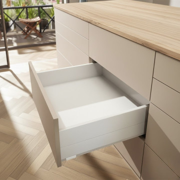 BLUM MERIVOBOX KOMPLET, "E", S BOXCAPMI, 40KG, HODVÁBNE BIELA