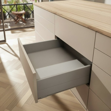 BLUM MERIVOBOX KOMPLET, "E", BOXCAP, 70KG, INDIUM SIVÁ