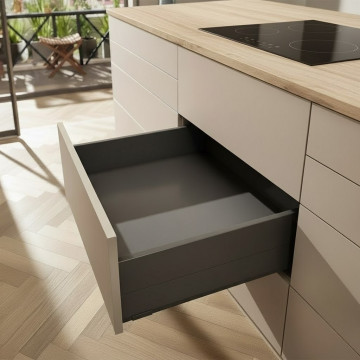 BLUM MERIVOBOX KOMPLET, "E", BOXCAP, 70KG, TMAVO SIVÁ