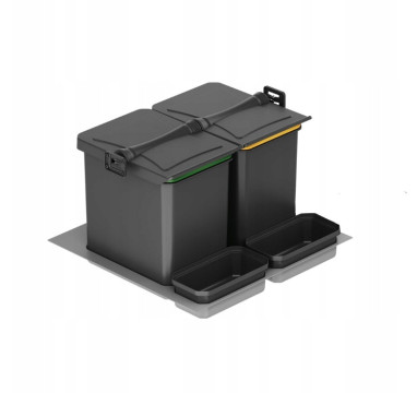 ODPADKOVÝ KÔŠ STARAX S-2536-A, 600MM, 2 X 16L, 2 X 1L,  ANTRACIT